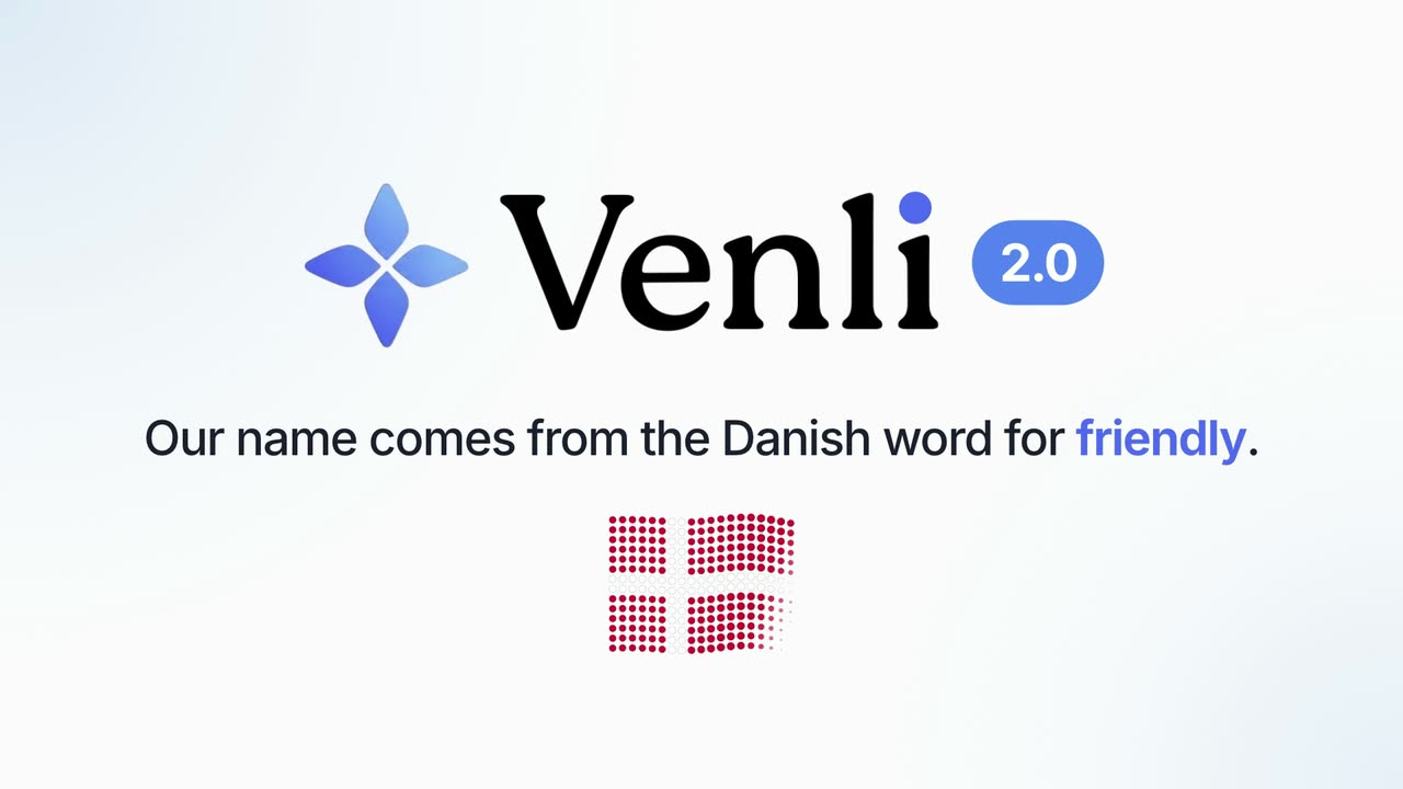 Venli 2.0 logo. Our name comes from the Danish word for friendly.